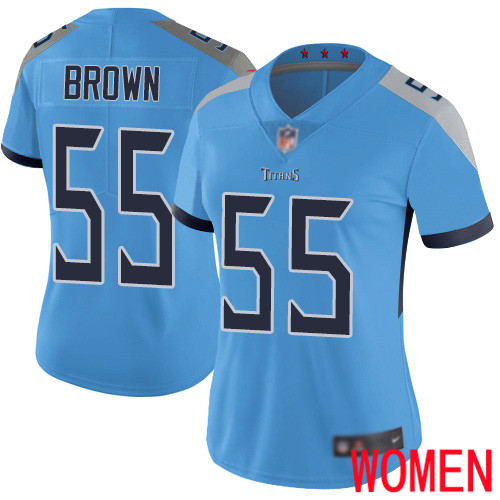 Tennessee Titans Limited Light Blue Women Jayon Brown Alternate Jersey NFL Football #55 Vapor Untouchable->tennessee titans->NFL Jersey